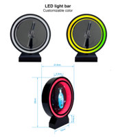 Ventilateur holographique 3D de bureau, projecteur holographique avec couvercle en acrylique et bande lumineuse LED, commandes par application, ventilateur holographique 3D