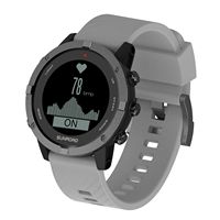 Montre de sport en acier avec GPS, baromètre, boussole, altimètre numérique, moniteur de fréquence cardiaque, fonctionnalités résistantes à l'eau pour le cyclisme