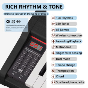 Piano KIMFBAY de <span class=keywords><strong>88</strong></span> <span class=keywords><strong>Teclas</strong></span>, <span class=keywords><strong>Teclado</strong></span> Digital de <span class=keywords><strong>88</strong></span> <span class=keywords><strong>Teclas</strong></span> - Product Image 2