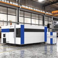 2025 tout nouveau 3kw 6kw 1500x3000mm taille fermé couverture feuille tuyau Tube Fiber Laser découpeuse avec plate-forme d'échange