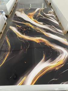 Paneles de Pared de <span class=keywords><strong>PVC</strong></span> con Diseño de Mármol UV de Maldivas, Planchas de <span class=keywords><strong>PVC</strong></span> Negras y Doradas, Placa de <span class=keywords><strong>PVC</strong></span> con Efecto Mármol - Product Image 2