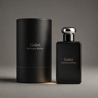 Flacons de parfum vides de 50 ml à sertir, flacons de parfum de luxe personnalisés avec emballage et boîte, flacon de parfum carré noir en verre de 100 ml