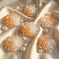 Accessoires de bijoux en résine Qijun, rose lumineuse artisanale orange et blanche, luciole, bricolage, épingle à cheveux, coque de téléphone portable
