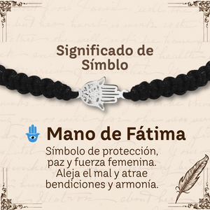 สร้อยข้อมือด้ายโชคชะตาสีดำกับเงิน fatima เสน่ห์มือกำไลทองสแตนเลสโชคดีและเครื่องประดับป้องกัน - Product Image 6