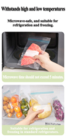 Sacs en PE imperméables à double os, personnalisés, avec fermeture éclair, adaptés aux aliments, résistants à la chaleur, pour réfrigérateur, fruits, salades, gâteaux, usage domestique, emballage