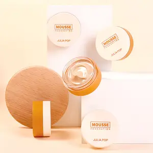 Travel Portable Natural cakupan penuh Foundation pelembab Makeup Mousse Foundation dengan Mini Puff kosmetik