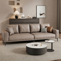 Italienisches Hochwertiges Luxus-Designer Wohnzimmer-Möbelset, Modernes Echtleder-Sofa-Set