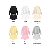 Ensemble short et sweat-shirt à col roulé en polaire épaisse pour femme RS, style américain décontracté, polyester/coton