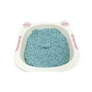 OEM Blue Strip Tofu Cat Litter 1.5 2.0 3.0 mm Strong Clumping Flushable Natural Plants Tofu Cat Litter