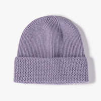 HKS0002 Étiquette en cuir personnalisée, broderie 3D, bonnet en tricot pour femmes adultes, bonnet en fourrure, chapeau d'hiver pour femme