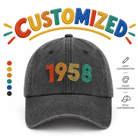 Casquette de baseball vintage lavée, broderie colorée, effet vieilli, protection solaire quotidienne, casquettes de baseball personnalisables avec logo