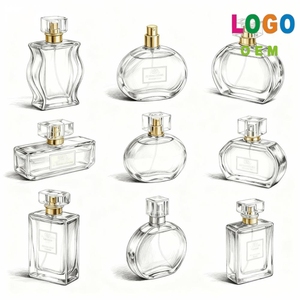 カスタムユニークなクリンプ環境に優しいモダンな高級ガラス香水瓶犬100ml 50mlクリアスクエア空のスプレーラベル - Product Image 2