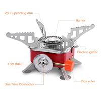 Poêle à gaz de Camping Portable, brûleur de tourisme pliant, feu fort, pique-nique, cuisine, fourneau de survie en acier inoxydable