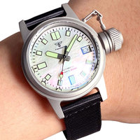 Tandorio Everyday Diver 36mm Noir Acier Inoxydable NH35A Mouvement 200m WR Verre Saphir Bracelet Nylon