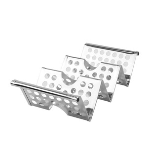 Soporte para Tortillas de Acero Inoxidable en Forma de W, Soporte Multiusos para Tacos y Crepas, Plateado, Grosor de 0.45 mm, para Fiestas - Product Image 1