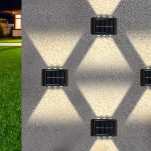 핫 세일 소형 6 LED 태양 강화된 정원 벽 램프 야드 발코니 옥외 벽 산 태양 빛
