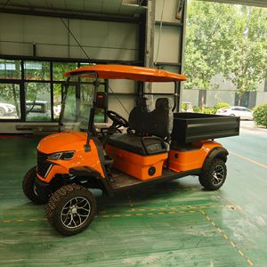 Voiturette de golf électrique 48V 5KW haute puissance tout-terrain avec roues noires et benne de chargement pour usage extérieur - Product Image 1
