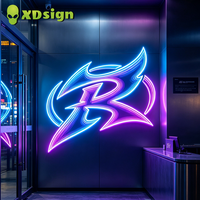 Lettres en relief 3D personnalisées Infinity Abyss, en acrylique semi-transparent, étanches IP65, contrôlées par Bluetooth, pour entreprises en extérieur