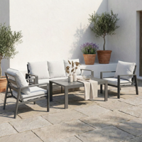 Canapé en aluminium pour salon de jardin, mobilier moderne avec coussins imperméables, ensemble de canapés pour intérieur/extérieur, cour, salon, chambre, hôtel