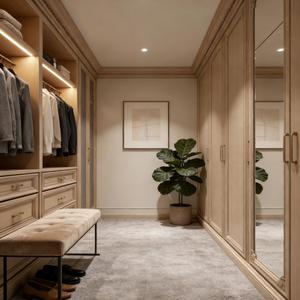 Armoire de chambre à coucher en bois de haute qualité sur mesure en Chine, dressing intégré pour toute la maison avec porte miroir - Product Image 3