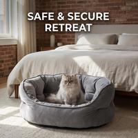 Lit pour animaux de compagnie solide, doux et confortable, de forme ovale, portable, pour le salon, pour le sommeil des animaux de compagnie