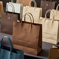 Sac en papier kraft de luxe personnalisé avec impression de marque, emballage cadeau pour supermarché, sac de courses grand format recyclable avec poignée, promotion pour exposition