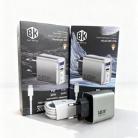 Cargador Rápido para Teléfonos Móviles con Enchufe Europeo de 145 W, Cargador USB Tipo C PD con Cable USB C, Adaptador de Corriente USB-C de Carga Rápida de 145 W
