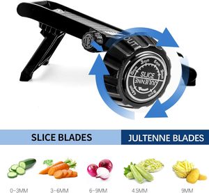 Manual Mandoline Slicer for Fruit <b>Vegetables</b> <b>Cutter</b> Cheese Carrot Potato Chip Onion French Fry Durable Steel Metal Tool - Product Image 2