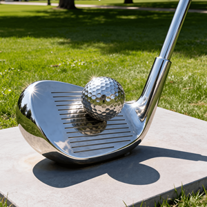 Grandes sculptures de raquettes en acier inoxydable, balles de tennis et de golf, et sculptures de raquettes pour la décoration des parcs - Product Image 2