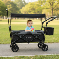 Chariot de camping pliable portable à quatre roues, chariot industriel OEM pour usage extérieur et shopping, qualité industrielle