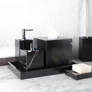 Free Combination Nero Margiua Nature <b>Marble</b> Black and White Stone Empty Bathroom Toiletries Set Home Hotel Decoration - Product Image 6