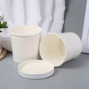 Wegwerp Custom Design Dubbele Wand Papier Cup Voor Instant Noodle Verpakking Cup Papier Wegwerp Noodle Instant Noodle Cup