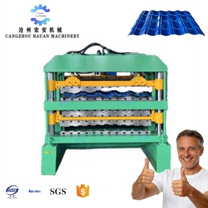 Machine automatique de formage de tuiles pour toiture, largeur d'alimentation 1200 mm, entraînement par rouleaux et moteur - Product Image 1