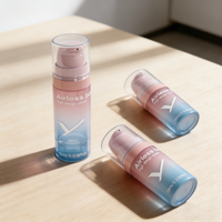 Flacon pompe sans air en PP de 5 ml, 10 ml, 15 ml pour lotion pour le visage, crème, lait corporel, huile essentielle, emballage cosmétique