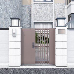 بوابة منزل ريفي ذاتي البناء من سبائك الألومنيوم، باب فناء فيلا خارجي يدوي قابل للطي، مضاد للسرقة، مطلي بالزنك، فاخر خفيف وبسيط - Product Image 2