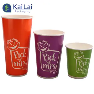 22oz tek kullanımlık meşrubat dolum makinesi özel baskı kağıdı kapaklı bardak