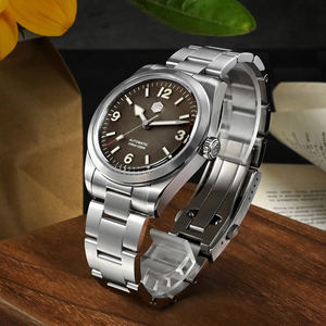 Fabricant OEM ODM, montres mécaniques décontractées à dôme en verre avec couvercle de pot, montre de plongée automatique avec logo personnalisé NH35 - Product Image 5