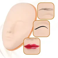 Tête d'entraînement 5D pour tatouage facial, Peau en silicone pour la pratique du maquillage permanent des lèvres et des sourcils, Tête de mannequin, Peau de visage