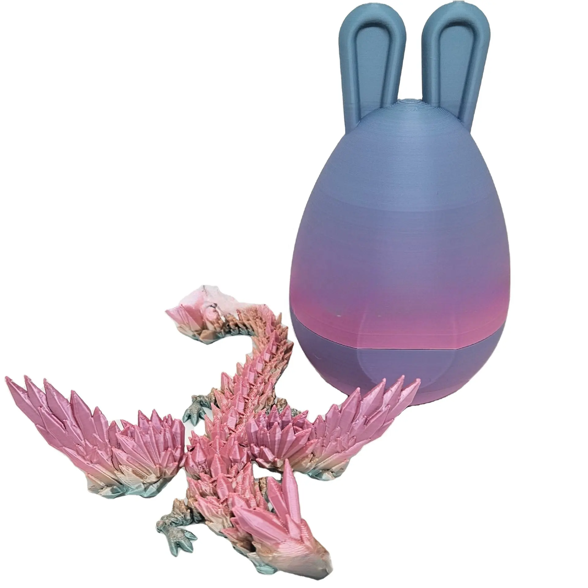 2024 último juguete popular Pascua 3D impreso dragón huevo conejo dragón huevo caja de regalo conjunto regalo de mano.