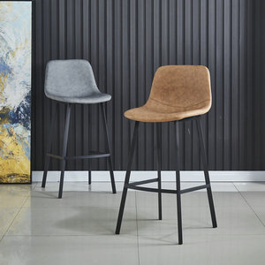 Silla de Bar nórdica moderna taburete de <span class=keywords><strong>cocina</strong></span> alto de Metal de cuero de lujo para Barra de Casa característica estable - Product Image 1