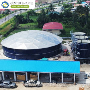 Réservoir de filtration à sable avec structure en acier enduit d'époxy et toit en dôme d'aluminium - Product Image 2