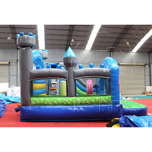 ปราสาทเป่าลมรูปม้าโพนี่สีรุ้งสำหรับเด็กกระเด้งปราสาทพร้อมสไลด์มูนวอล์กพองยักษ์ใหญ่ - Product Image 4