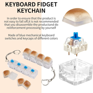 Tùy Chỉnh Phim Hoạt Hình Bàn Phím Keychain Dễ Thương Bánh Mì <span class=keywords><strong>Keycap</strong></span> Mini Cho <span class=keywords><strong>Pop</strong></span> Đồ Chơi Cho Căng Thẳng Cứu Trợ Bàn Phím Cơ Khí Nút Keyring Mặt Dây Chuyền - Product Image 3