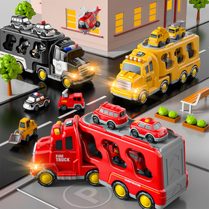 Juguete Educativo para Niños, Camión de Juguete de Plástico de Doble Capa, con Luces e Inercia, Música, para Ingeniería, Transporte, Policía, Ciudad, <span class=keywords><strong>Taxi</strong></span> - Product Image 5