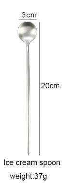Cuillère à glace longue en argent