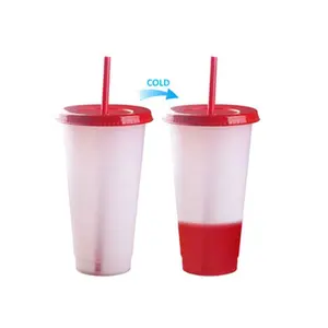 Wholesales China Factory Manufacturer Drinkware DrInking Cup Mug Plastic Temperature Color Change Sport Water Bottle
