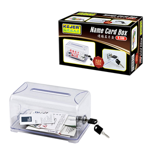 Cheap Transparent <strong>Box</strong> With Window <strong>Clear</strong> Plastic Rectangular Name <strong>Card</strong> <strong>Box</strong> With Key Lock - Product Image 2