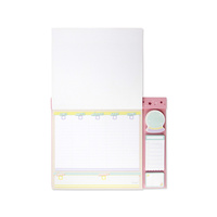 Organisateur de bureau hebdomadaire espagnol pastel mignon avec notes autocollantes et autocollants décoratifs pour le bureau et l'étude