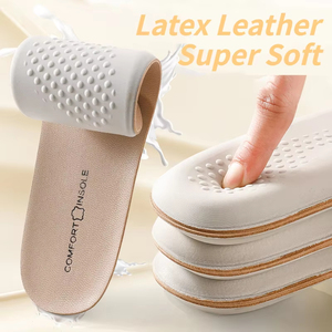 Plantillas de Cuero Vacuno Premium con Amortiguación de Látex, Soporte de Arco y Absorción de Impactos para Calzado Deportivo, Inserciones Cómodas para Uso Diario - Product Image 1