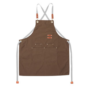 DUOLAI-Delantal de Algodón con Logotipo Personalizado para Cocinar, Delantal de Trabajo de Camarero con Estampado de Tela Vaquera, Bordada, Flor de Té DE LA Leche, Cafetería - Product Image 2